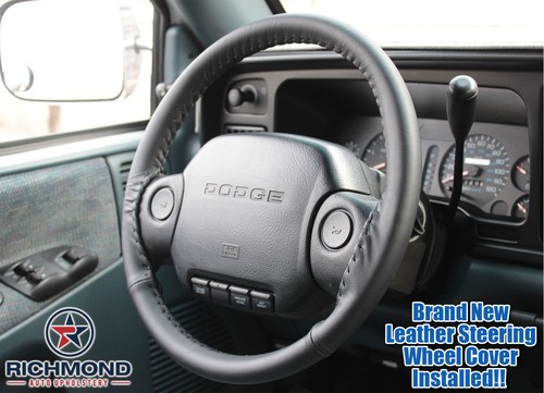 Para Dodge Ram 1997 5,9 L Cummins diésel 12 V - cubierta de cuero para el volante, negro - Imagen 9 de 12