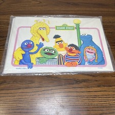Vintage Sesame Street Vinyl Reusable Activity Placemats 1981 Set of 4 New Sealed