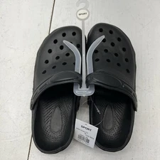 Sport Black Perforated Clogs Heel Strap Casual House Shoe Women’s Size 9