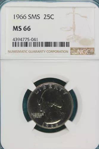 1966  NGC SMS MS 66 WASHINGTON QUARTER!!!!! #A5845