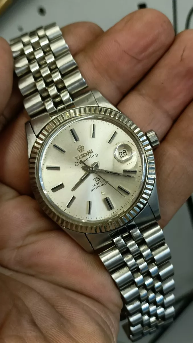 Authentic Titoni Cosmo King 25 Jewels Rotomatic Date Swiss Men's 14K Rim Mint