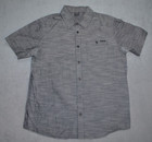 Mens Oakley Button Up Short Sleeve Collared Shirt Size Large Gray Chest Pocket
