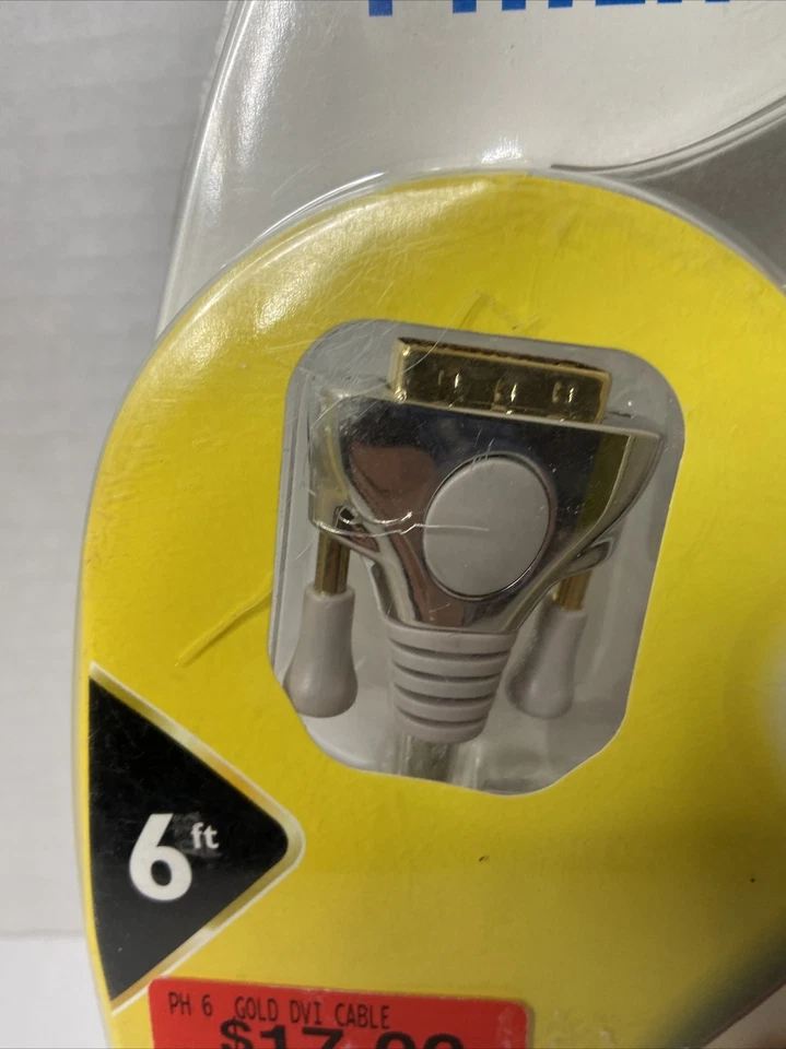 Cabo Philips DVI 6 pés HDTV Home Theater ouro 24K NOVO - Imagem 2 de 4