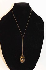 Anton Heunis Vintage Smokey Quartz Large Tear Drop Long Necklace