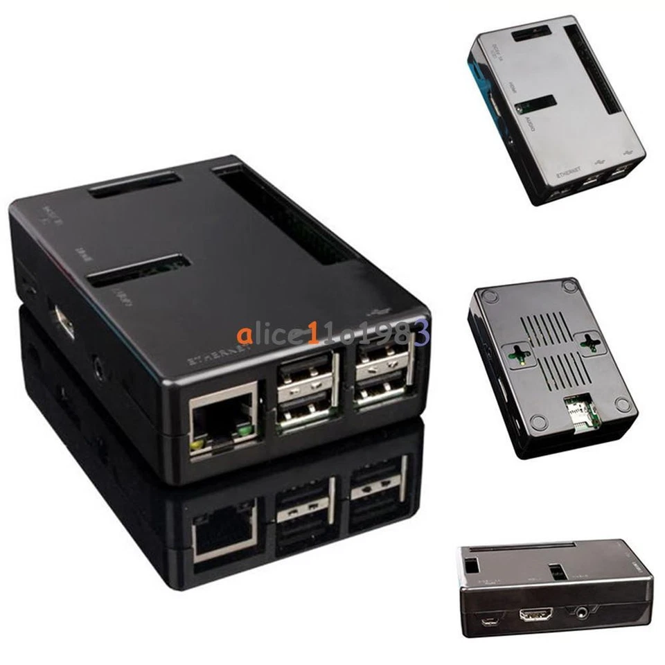 ABS V2 Case Enclosure to All Ports for Raspberry Pi 2 Model B Black/Transparent - Image 2 of 4