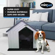 MiraPet Durable Waterproof Plastic Dog House - Indoor Outdoor - Small - New Open