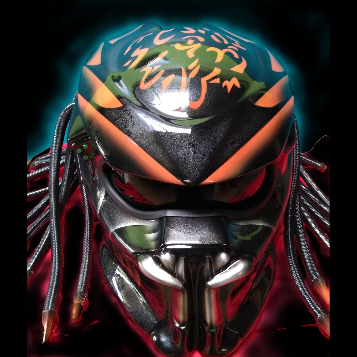 PREDATOR ALIEN FIRE COMET HELMET FOR MOTORBIKE DOT ECE APPROVED | eBay