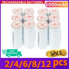 Lot Sub C SubC With Tab 6000mAh 1.2V Ni-MH Rechargeable Battery White High Power