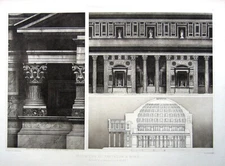 74 ~ ROME PANTHEON ~ 1905 D'ESPOUY Classic Architecture Design Detail Art Print