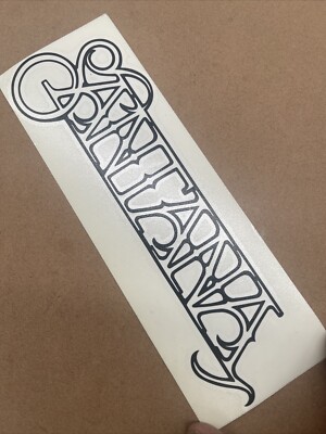 Carlos Santana Logo Black Vinyl Decal: 8 1/4  X 2 3/4 , Not For Porous Surfaces