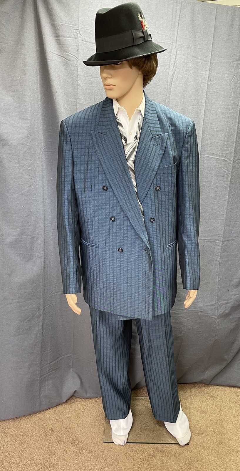 Steel blue - 4 Double Breasted Gangster suit - ex… - image 1