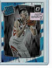 2017-18 Donruss Optic Holo Prizm Zhou Qi  RC + Regular + Prestige # 49 see pic's