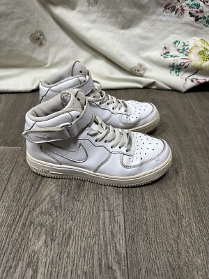 Nike Air Force 1 Mid GS Sneaker UK Größe 5 Triple White Schuhe 314195-113