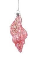Gift Company: HäNger Muschel Rosa Aus Glas, 5,8 X 13 X 6 Cm, Weihnachten,