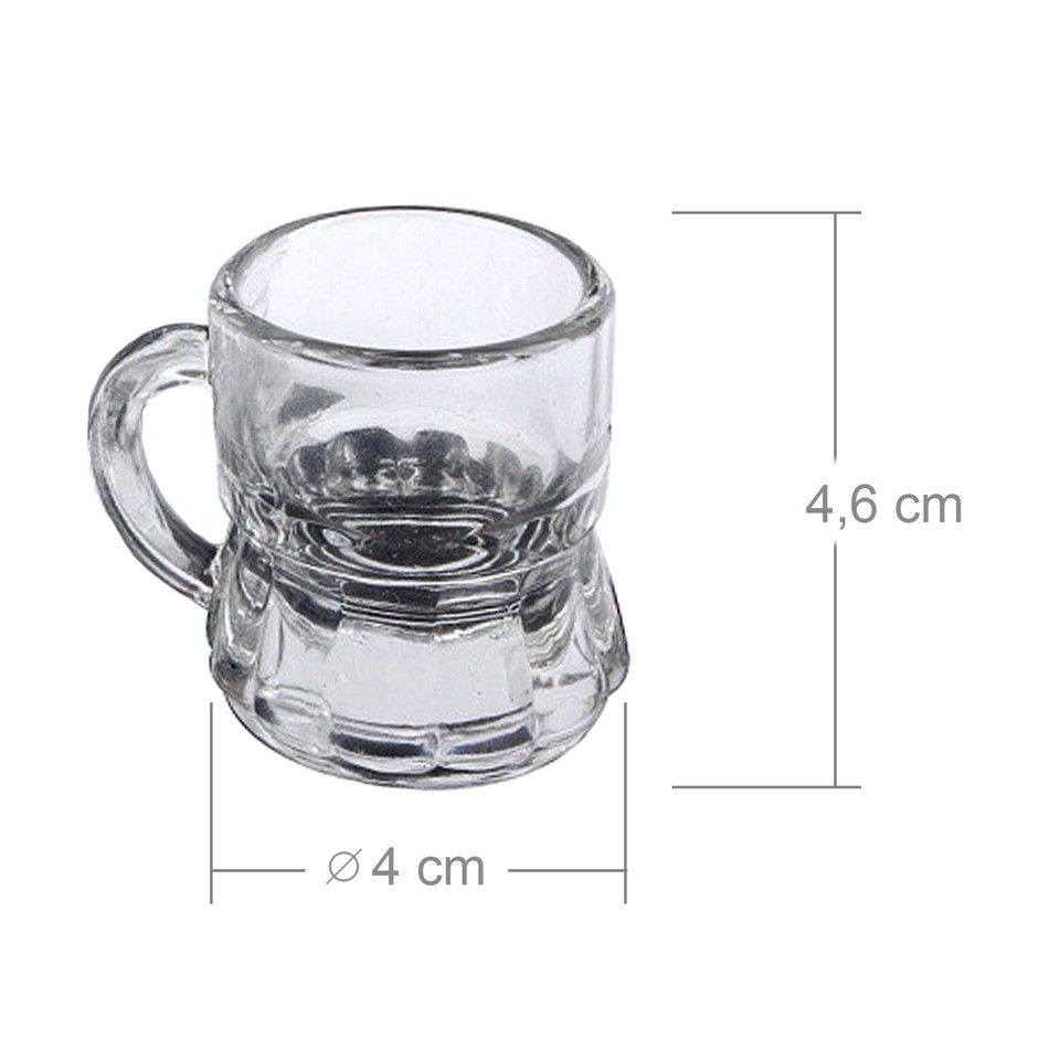 Schramm - Confezione Da 48 Bicchierini Da Shot 3 Cl In Vetro Resistente, Con Manico