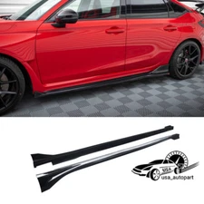 Side Skirt For 2022-2025 2026 Honda Civic Sedan Hatchback Gloss Black Panel Lip