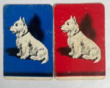 Scottish Scottie Schnauzer Dog Vintage Rare Retro Art Old Playing Swap Cards x2