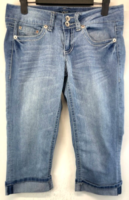 YMI Denim Capri Pants - Juniors Size 5 - Blue - Cuffed - Thick Stitching (2663)