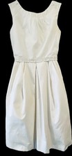 Dolce & Gabbana White Cotton dress Tulle & Satin Lining Grosgrain Ribbon 38 D&G