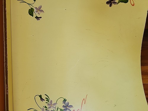 Vtg Handpainted Wooden Bed Tray Lap Desk Folding Legs Victorian Shabby Chic SEE - Picture 9 of 24