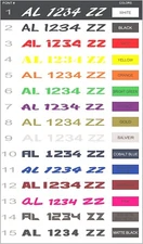 CUSTOM BOAT/JETSKI REGISTRATION NUMBERS/LETTERING  DECALS (2X)  3" x 20"   