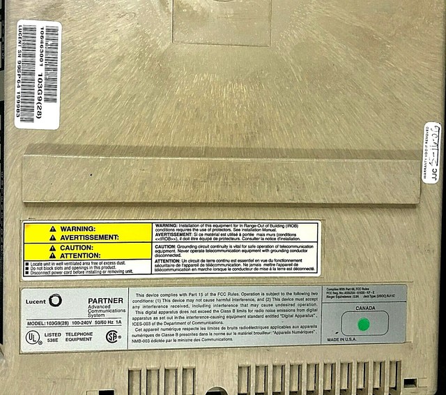 Avaya Lucent Partner ACS Expansion Module 103g9(28) R3.0 308ec for sale ...