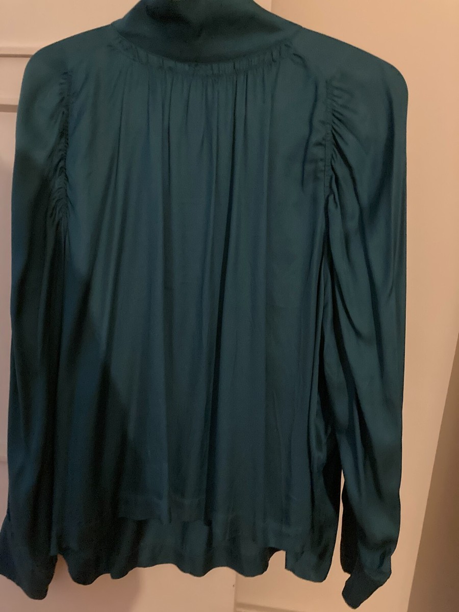 Bimba Y Lola Blouse dark green shirt jade size L UK