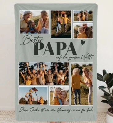 Benutzerdefinierte Bild Decke Personalisierte Decke mit Foto Bilder Vatertag - Bild 1 von 4