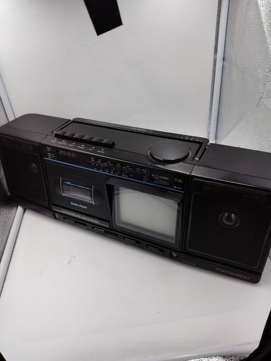 Vintage Radio Shack Portavision 16-119D TV Boombox AMFM Stereo