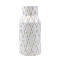 Keramik Vase Weiß & Beige 29Cm Von Gisela Graham
