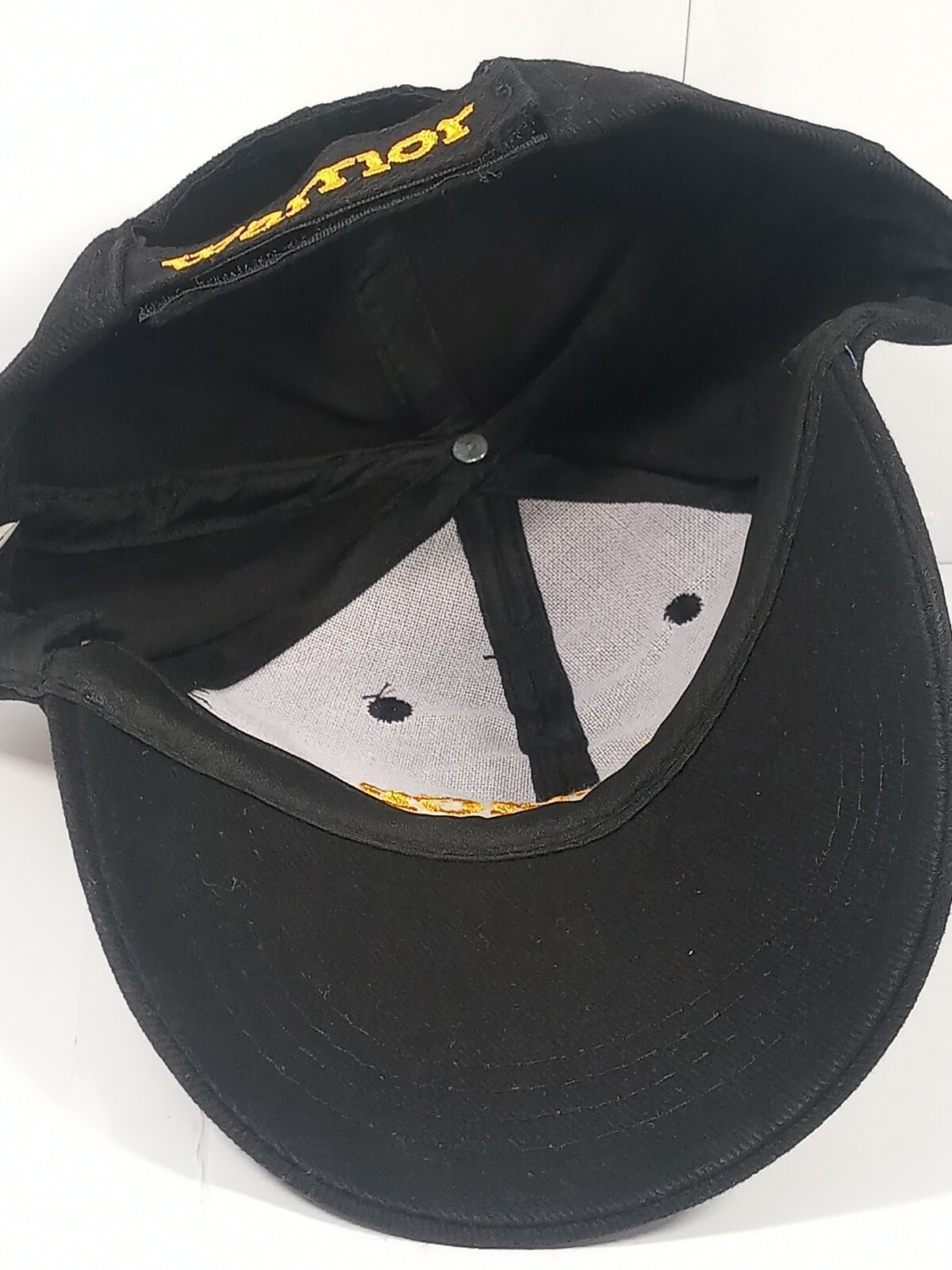 Warrior Custom Golf Hat Cap Adjustable Black/Gold - image 5