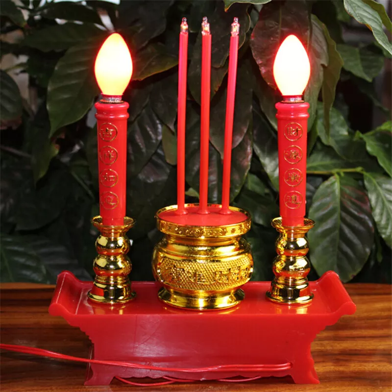 Chinese Buddhist Electric Candle Light Avalokitesvara Buddha Riches Honour