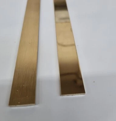 Brass Flat Bar Strip Plate Brushed & Bright Polished Multiple Sizes and Lengths