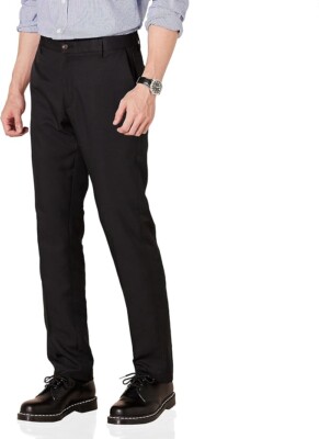 Amazon Essentials Men's Slim Fit Flat Front Black Dress Pant Size 33W x 32L New