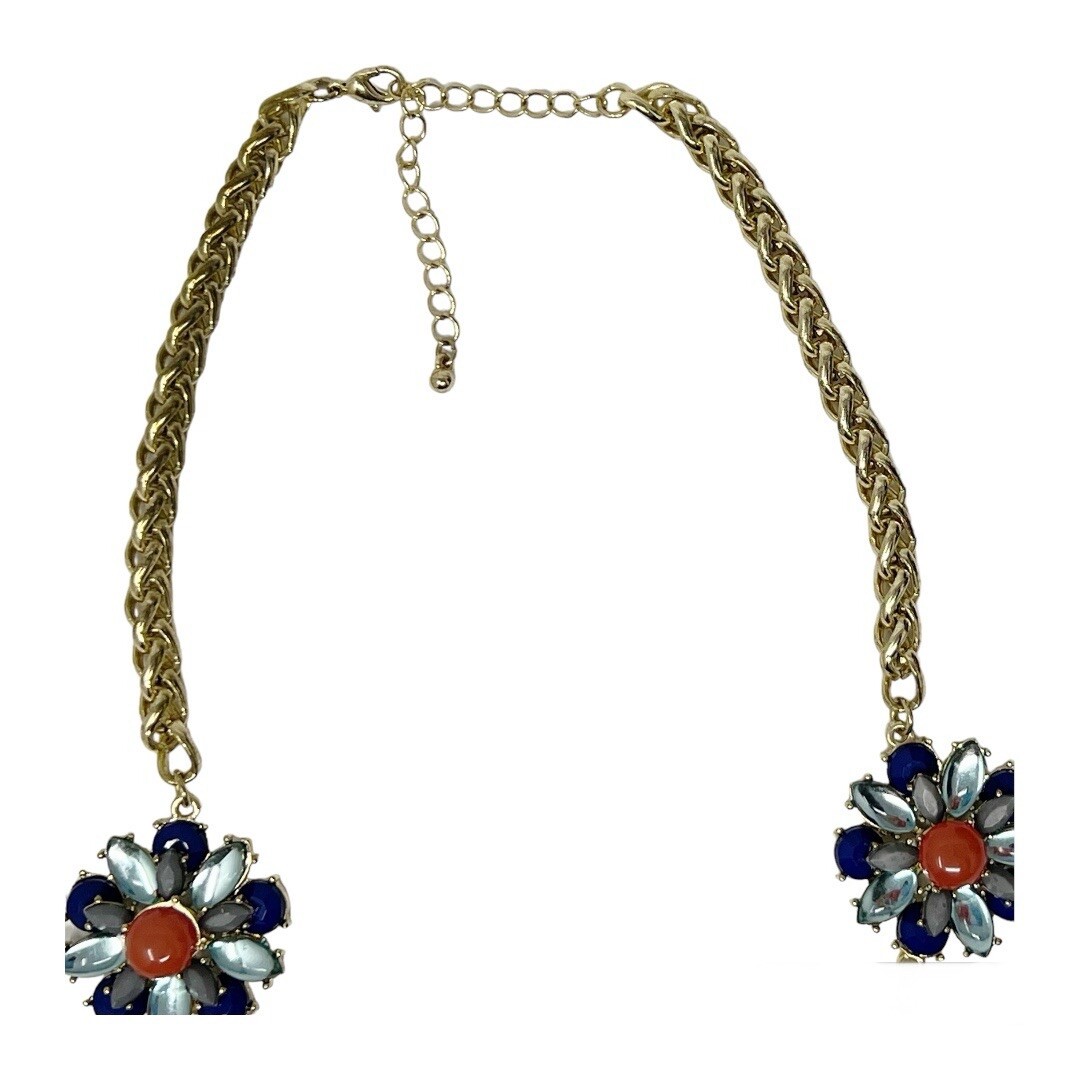 Blue Statement Necklace & Bracelet Set Carnelian … - image 8