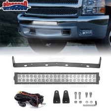 Lower Hidden Bumper 22 120w Led Light Bar Bracket Kit For Gmc Sierra 07-13