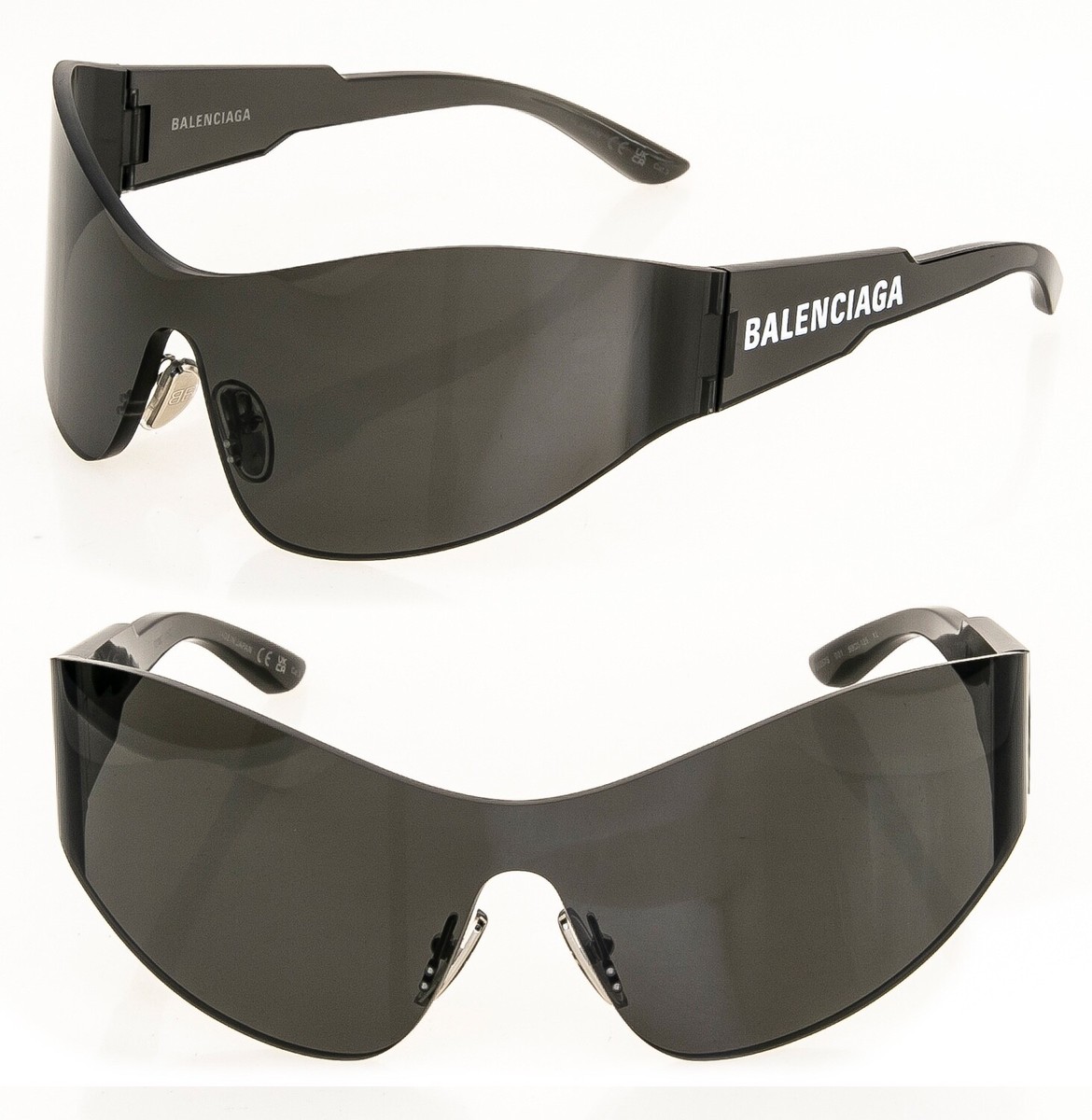 BALENCIAGA MONO Wrap 0257 Black Fashion Shield Futuristic BALENCIAGA MONO Wrap 0257 Black Fashion Shield Futuristic