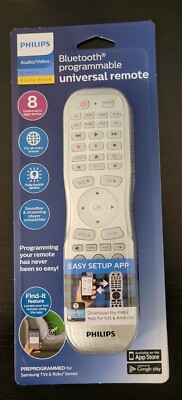 Philips Elite Plus 8 Device Audio/Video Bluetooth Programmable Universal Remote.