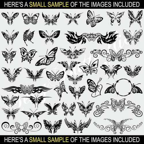 BUTTERFLY CLIPART -VECTOR CLIP ART-VINYL CUTTER PLOTTER IMAGES & EPS GRAPHICS CD - Picture 2 of 7