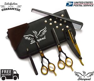 Barber Hairdressing Scissors Thinning Hair Cutting Shears  Premium Quality 5.5&#034;