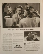 1942 Royal Typewriter Vintage Ad Ive Got A Little Dictator In My Hair thumbnail