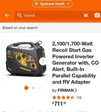 FIRMAN W01785 Inverter Generator 2100/1700W C...