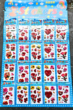 20x Children Small Sheets of Flowers Roses Puffy 3D Stickers for Craft Scrapbook
