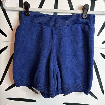 Vicolo Blue Knit Shorts   One Size   Soft stretch waistband