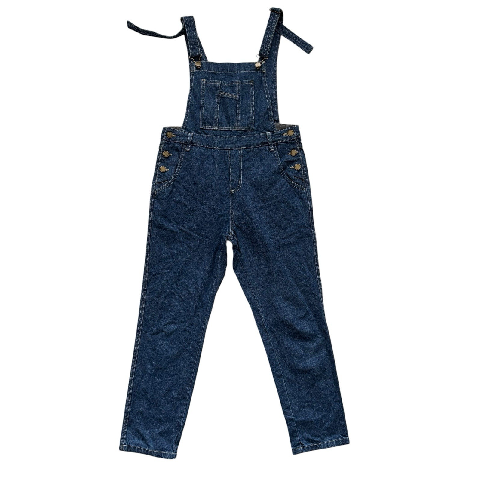 Vintage Womens Dungarees 90s Y2K Blue Denim Retro 8 - 10 image 2