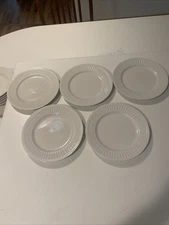 Set Of 5 Philippe Richard Brentwood White Ribbed Salad Plate 7.75”