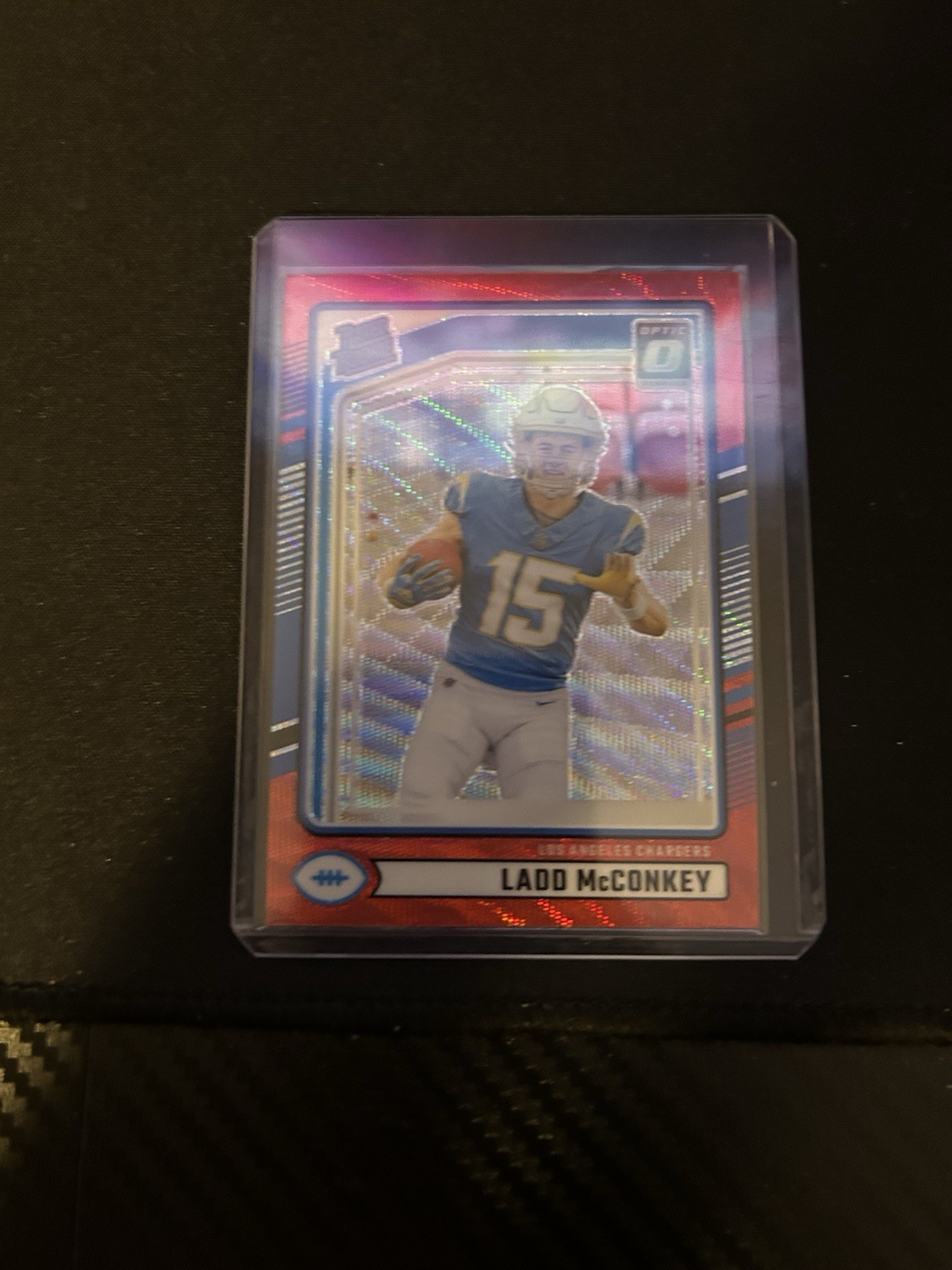 2024 Panini Donruss - Rated Rookie Ladd McConkey Optic Preview Red Wave Prism