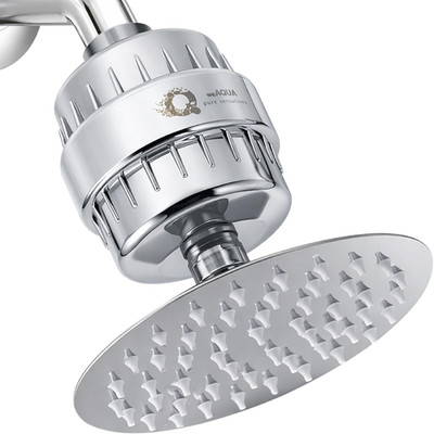 Weaqua Steelrain Filtered Shower Head   6'' Solid Metal Rainfall Shower Head with