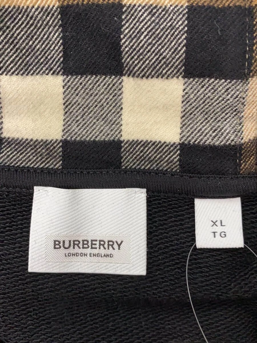 Felpa con cappuccio BURBERRY LONDON XL cotone nero 8050951 check pull usata