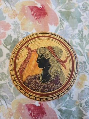 HAND PAINTED GREEK GODDESS CERAMIC TRINKET BOX , from Greece